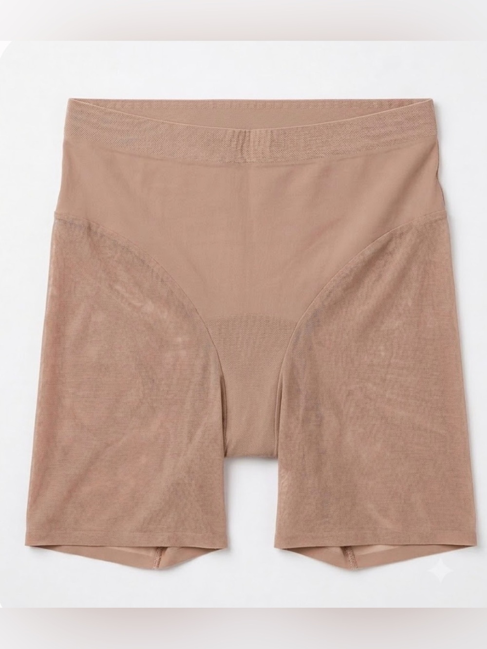 Shapermint Empower Mesh High Waisted Shaper Shorts Nude Tan M